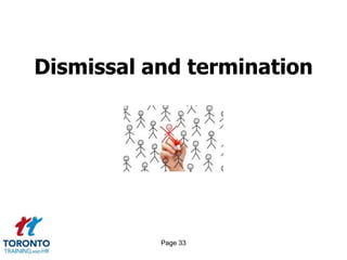 Page 33
Dismissal and termination
 