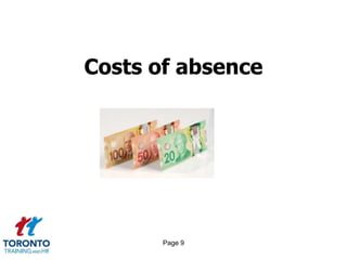 Page 9
Costs of absence
 