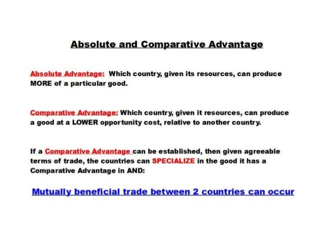 Absolute and comparative advantage