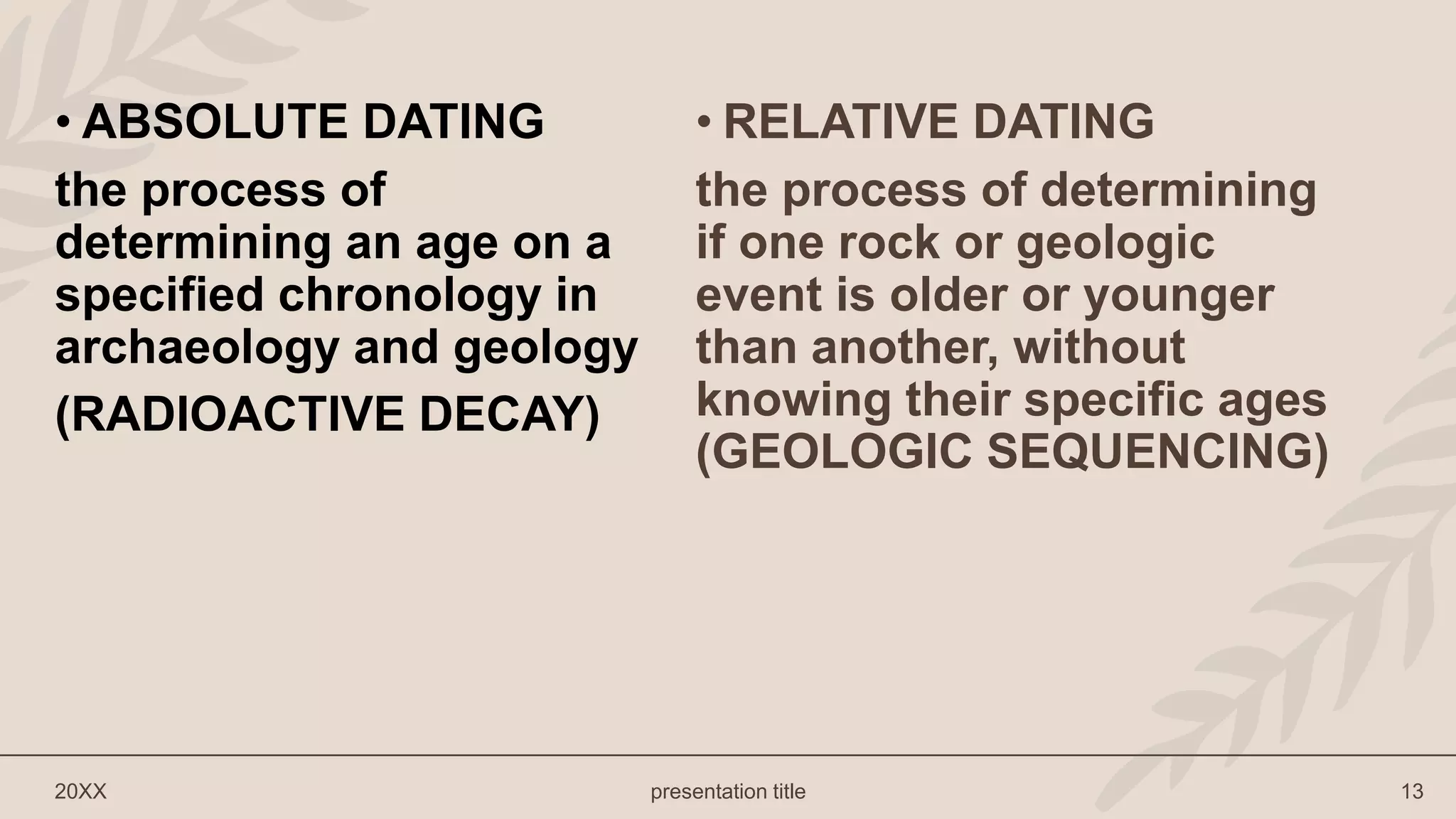 Absolute and relative dating pptx
