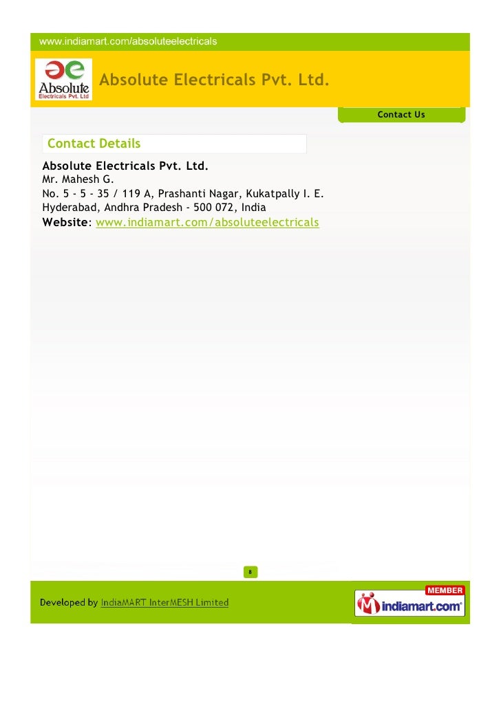 Absolute Electricals Pvt. Ltd., Hyderabad
