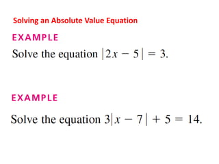 Absolute equations and inequalities | PPTX