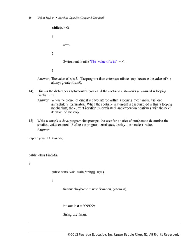 Absolute Java 5e Savitch Test Bank | DOCX | Programming Languages ...