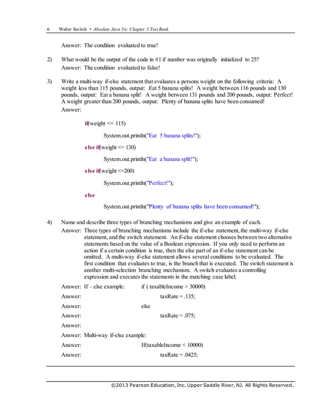 Absolute Java 5e Savitch Test Bank | DOCX | Programming Languages ...