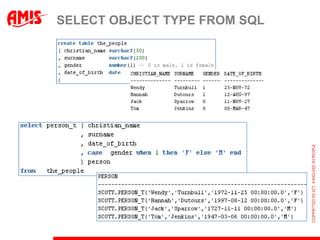 SELECT OBJECT TYPE FROM SQL
 
