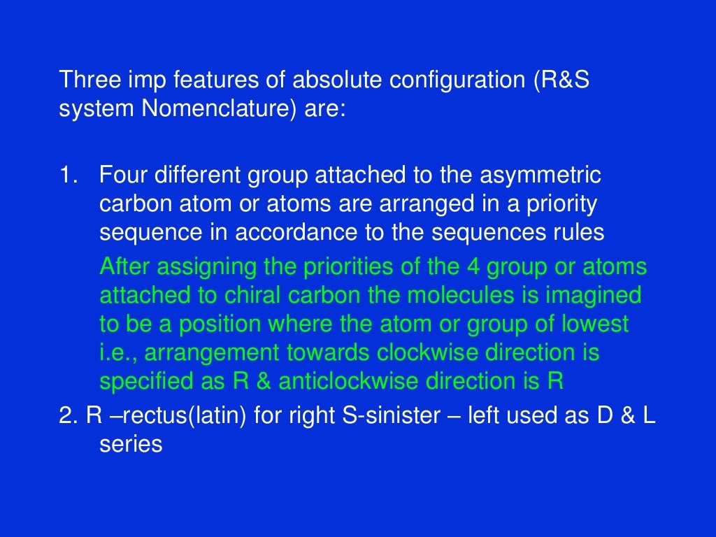 Absolute & relative configuration