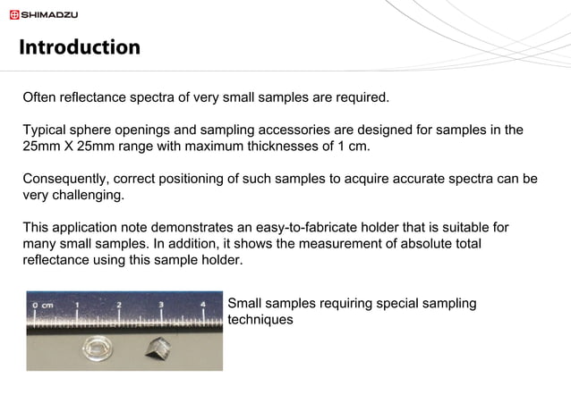 Absolute Total Reflectance Spectra of Very Small Objects | PPT