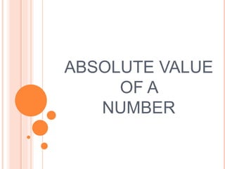 Absolute Value | PPTX