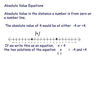 Absolute Value Equations & Inequalities | PPT