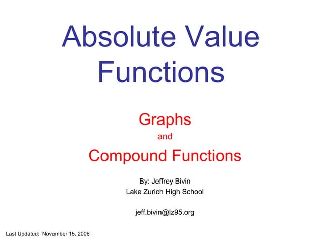 Absolute value function | PPT