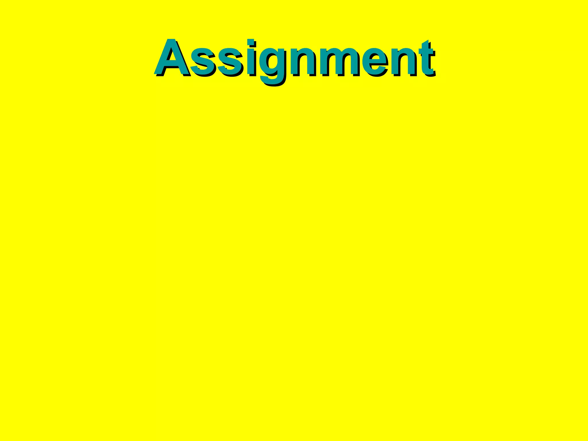 Assignment 