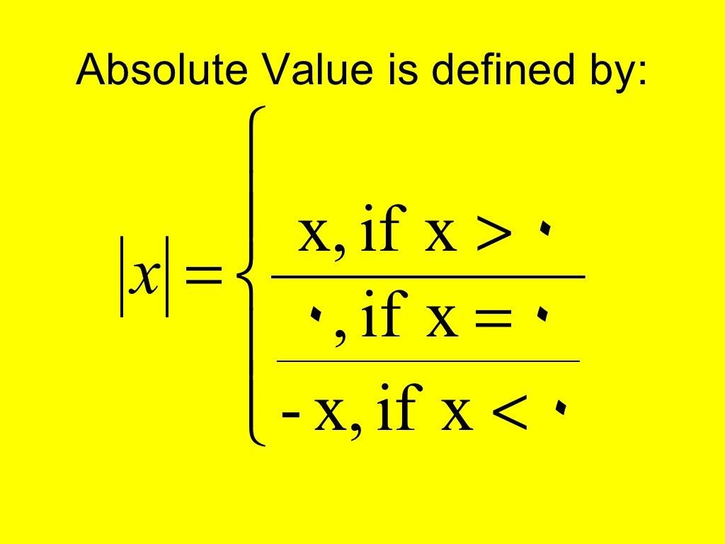 Absolute value functions