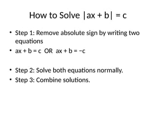 Solving Absolute Value Equations pptx123 | PPTX