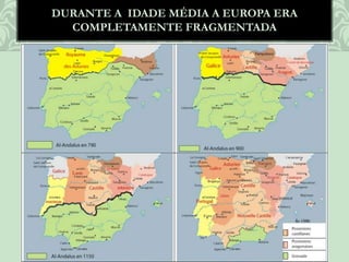 DURANTE A IDADE MÉDIA A EUROPA ERA
COMPLETAMENTE FRAGMENTADA
 