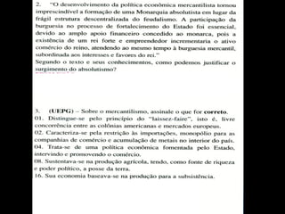 ABSOLUTISMO E MERCANTILISMO