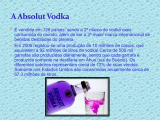  É vendida em 126 países, sendo a 2ª marca de vodka mais
  consumida do mundo, além de ser a 3ª maior marca internacional de
  bebidas destiladas do planeta.
 Em 2006 registou-se uma produção de 10 milhões de caixas, que
  equivalem a 92 milhões de litros de vodka! Cerca de 500 mil
  garrafas são produzidas diáriamente, sendo que cada garrafa é
  produzida somente na destilaria em Ähus (sul da Suécia). Os
  diferentes sabores representam cerca de 12% de suas vendas.
  Somente nos Estados Unidos são consumidos anualmente cerca de
  67.3 milhões de litros.
 