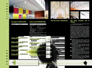 DOX acoustics nv/sa Starrenhoflaan 43-04 B-2950 Kapellen Tel +32 (0)3 309 14 22 Fax +32 (0)3 309 14 25 info@doxacoustics.be www.doxacoustics.be
soundslikesilence
Voor Hoge Ruimtes, Ontvangsthallen ...
... een akoestische cilinder voor geluidsabsorptie in een
breed frequentiebereik.
De ABSORBER RONDO overtuigt niet alleen door zijn
vorm, maar ook door de ruime keuze in uitvoeringen
en materialen. De Absorber Rondo heeft een breed
absorptiespectrum, is verouderingsbestendig, vormvast
en biedt oplossingen in situaties waar brandveiligheid een
belangrijke factor is. De kleur kan uit een breed palet
gekozen worden, en een bijzondere highlight is de hydro-
en oleofobe uitvoering van de absorberende cilinder.
Montage is zowel met een systeem met kabels of met
24 mm T-profielen mogelijk, zodat de Absorber RONDO
op elke plek te gebruiken is. Men heeft de keuze uit
horizontale of verticale montage. Door de uiterst
eenvoudige montage zijn de absorberende cilinders altijd
achteraf aan te brengen zonder hinder of onderbreking
van productie-apparatuur.
	 Absorber Rondo met T-insnijding voor horizontale
montage. In een standaard systeem met 24 mm
T-profielen worden de Absorber Rondo’s met de
juiste rasterafstand tussen de hoofddraagprofielen
geklemd
	 Absorber Rondo S met ingewerkt U-profiel
voorzien van 2 ophanghaakjes voor horizontale
montage. De Absorber Rondo S wordt d.m.v. het
ingewerkte U-profiel aan voorgespannen kabels
opgehangen.
	 Absorber Rondo met ingewerkte alu stang voor
horizontale montage. De Absorber Rondo wordt
d.m.v. een horizontaal in de kern verlopende
aluminiumbuis opgehangen.
	 Absorber Rondo met T-insnijding voor verticale
montage. In een standaard systeem met 24 mm
T-profielen worden de Absorber Rondo’s met de
juiste rasterafstand tussen de hoofddraagprofielen
geklemd.
	 Absorber Rondo met spiraaloog voor verticale
montage. De Absorber Rondo wordt d.m.v. het
voorgemonteerde spiraaloog aan voorgespannen
kabels opgehangen.
Pour Locaux Volumineux, Halls de
Réception ...
... un cylindre acoustique pour l’absorption phonique
dans une large gamme de fréquences.
Absorber RONDO ne séduit pas seulement par sa forme
mais également par la diversité de ses variantes et de ses
matériaux. Cet absorbeur à large spectre d’absorption
est d’une grande durabilité, stable dans sa forme et
offre des solutions pour les zones à importante fonction
en matière de sécurité incendiaire. On peut choisir son
coloris dans une large palette et la version hydrophobe
et oléophobe de l’absorbeur est un avantage particulier.
Absorber RONDO convient à tous les lieux d’utilisation
car un montage avec câble ou système de rails visibles
T-24 est possible : montage horizontal ou vertical en
fonction de l’exécution. La pose des absorbeurs peut être
effectué sans que la production soit interrompue, vu la
simplicité du montage.
	 ABSORBER Rondo avec incision en T pour une
suspension horizontale. Dans un système de rails
T-24 on clippe des absorbeurs à rails transversaux en T
dans les rails porteurs principaux avec l’espacement
de trame respectif.
	 ABSORBER Rondo S muni d’un profil en U avec
des oeillets de suspension pour une suspension
horizontale. Les absorbeurs sont fixés par un profil
en U sur des câbles tendus.
	 ABSORBER Rondo muni de tige d’aluminium
encastré pour une suspension horizontale.
L’ABSORBER Rondo est suspendu par un câble de base
horizontal dans un tube en aluminium.
	 ABSORBER Rondo avec incision en T pour une
suspension verticale. Dans un système de rails T-24
on clippe des absorbeurs à rails transversaux en T
dans les rails porteurs principaux avec l’espacement
de trame respectif.
	 ABSORBER Rondo avec ressort à spirale pour
une suspension verticale. On suspend l’Absorber
RONDO au moyen du ressort à spirale prémonté à
l’usine sur des câbles précontraints.
Productgegevens absorber rondo
Eigenschap Waarde
Basismateriaal Melamineschuim
Kleuren* wit, grijs
Densiteit** 9,5 ± 1,5 kg/m³ (EN ISO 845)
Brandgedrag B, s1-d0 (EN 13501-1)
Geluidsabsorptiecoëf-
ficiënt (d = 50 mm;
2.000 Hz)
>90% (DIN 52 215)
De absorptie-elementen kunnen poriën van verschillende
groottes bevatten.
* Kleurafwijkingen zijn mogelijk. ** Conform EN ISO
845 vastgesteld op basis van monsters met de volgende
minimale afmetingen: 250 x 250 x 250 mm.
Afmetingen ABSORBER Rondo met T-insnijding
voor horizontale montage
•	 1200 x Ø 150 mm
•	 1200 x Ø 230 mm
Afmetingen ABSORBER Rondo S met ingewerkt
U-profiel voor horizontale montage
•	 1250 x Ø 150 mm
•	 1250 x Ø 230 mm
Afmetingen ABSORBER Rondo met ingewerkte alu
stang voor horizontale montage
•	 1200 x Ø 150 mm
•	 1200 x Ø 230 mm
Afmetingen ABSORBER Rondo met T-insnijding
voor verticale montage
•	 1000 x Ø 150 mm
•	 1000 x Ø 230 mm
Afmetingen ABSORBER Rondo met spiraaloog
voor verticale montage
•	 1200 x Ø 150 mm
•	 1200 x Ø 230 mm
Données du produit Absorber rondo
Propriété Valeur
Matériel de base Mousse de mélamine
Coloris* blanc, gris
Densité** 9,5 ± 1,5 kg/m³ (EN ISO 845)
Comportement au feu B, s1-d0 (EN 13501-1)
Degré d’absorption
acoustique (ép. = 50
mm ; 2 000 Hz)
>90% (DIN 52 215)
Les éléments peuvent présenter des pores de tailles
différentes en fonction de sa structure.
* Des variations de couleurs peuvent se produire. ** Défini
en référence à EN ISO 845 sur des échantillons d’essai
ayant les dimensions minimales suivantes : 250 x 250 x
250 mm.
Dimensions absorber Rondo à rainure en T
pour suspension horizontale
•	 1 200 x Ø 150 mm
•	 1 200 x Ø 230 mm
Dimensions absorber Rondo S à profil en U
pour suspension horizontale
•	 1 250 x Ø 150 mm
•	 1 250 x Ø 230 mm
DimensionsabsorberRondoàtiged’aluminium
encastré pour suspension horizontale
•	 1 200 x Ø 150 mm
•	 1 200 x Ø 230 mm
Dimensions absorber Rondo à rainure en T
pour suspension verticale
•	 1 000 x Ø 150 mm
•	 1 000 x Ø 230 mm
Dimensions absorber Rondo à ressort à
spirale pour suspension verticale
•	 1 200 x Ø 150 mm
•	 1 200 x Ø 230 mm
systèmes
suspendus
ophang
systemen
 