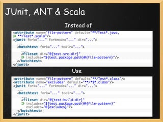 JUnit, ANT & Scala
             Instead of




               Use
 
