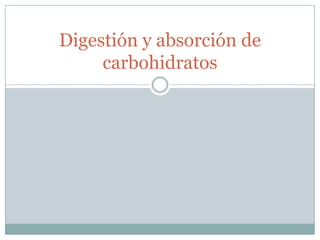 Digestión y absorción de
carbohidratos