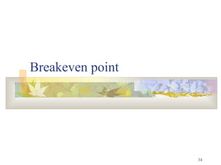 34
Breakeven point
 