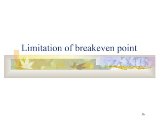 56
Limitation of breakeven point
 