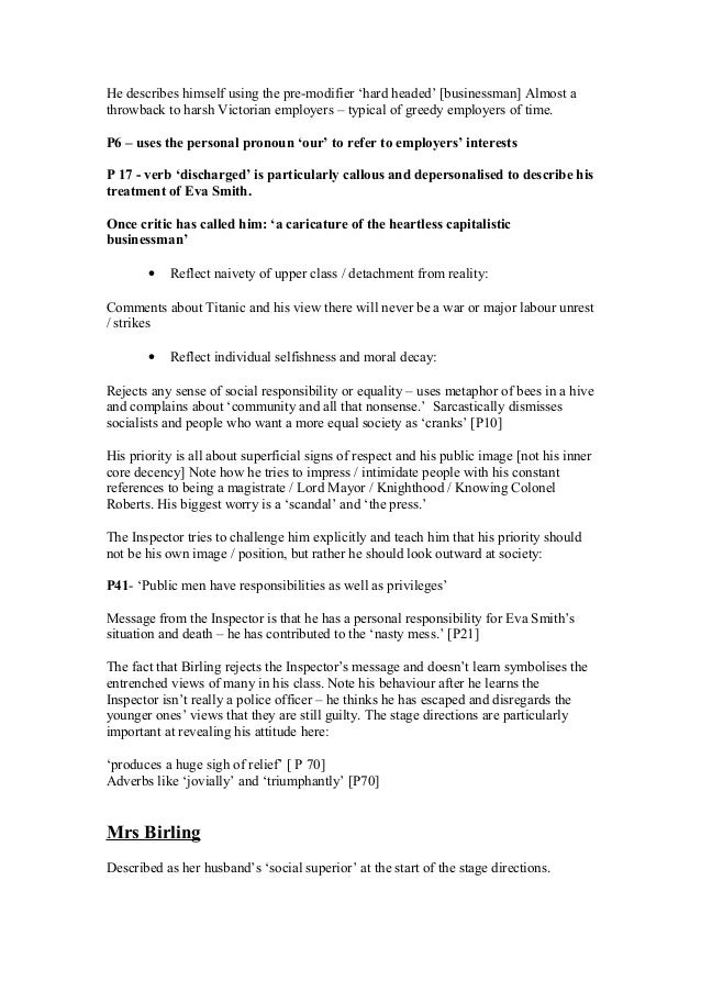 Abs Revision Booklet An Inspector Calls