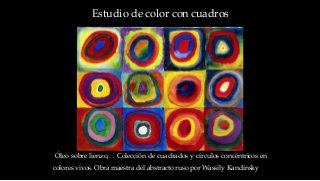 Estudio de color con cuadros
Óleo sobre lienzo, . Colección de cuadrados y círculos concéntricos en
colores vivos. Obra maestra del abstracto ruso por Wassily Kandinsky
 