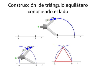 Construcción  de triángulo equilátero conociendo el lado 
