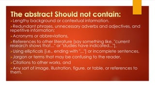 Why Not Abstract what is an Abstract & importance of an Abstract | PDF