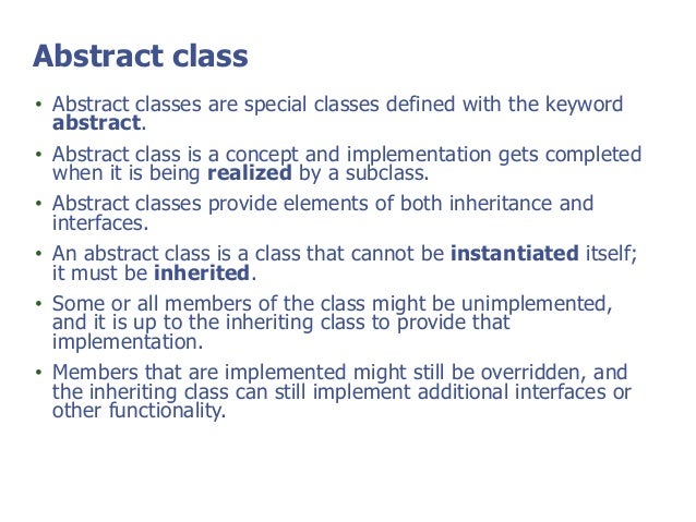 Abstract class and Interface