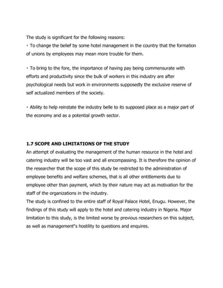 Human Resource Management in Hotel and Catering Industry | DOCX