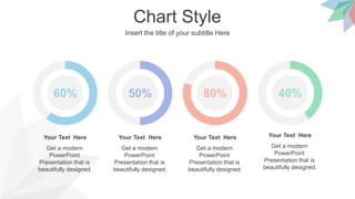 Chart Style
Insert the title of your subtitle Here
40%
80%
60% 50%
Your Text Here
Get a modern
PowerPoint
Presentation that is
beautifully designed.
Your Text Here
Get a modern
PowerPoint
Presentation that is
beautifully designed.
Your Text Here
Get a modern
PowerPoint
Presentation that is
beautifully designed.
Your Text Here
Get a modern
PowerPoint
Presentation that is
beautifully designed.
 