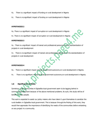 Local Government Administration & Rural Development in Nigeria | DOCX