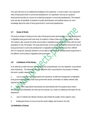Local Government Administration & Rural Development in Nigeria | DOCX