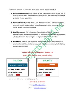 Local Government Administration & Rural Development in Nigeria | DOCX