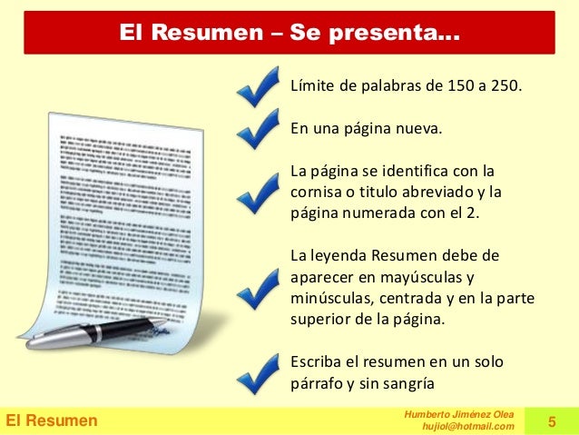 El Resumen Abstract el resumen abstract