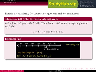 Division Algorithm Abstract Algebra Abstract Algebra Beamer Lesson1 | PDF