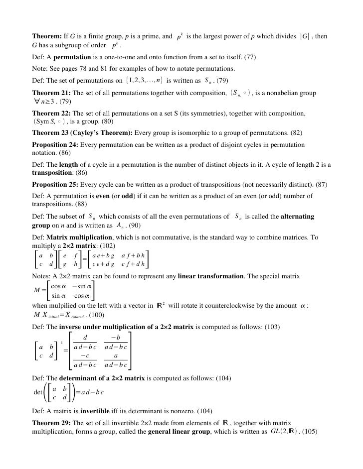 algebra cheat sheet