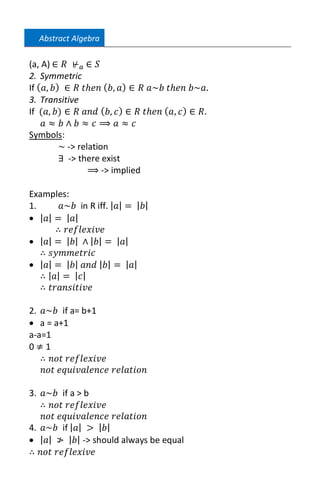 Abstract Algebra Lecture for Mathematics major | PDF