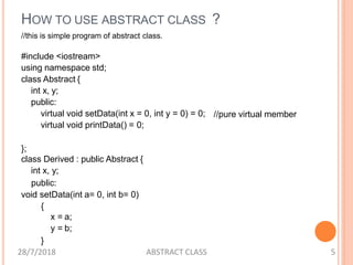 Abstract class used in C++-its importance | PPTX | Programming ...