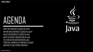 What are Abstract Classes in Java | Edureka | PDF