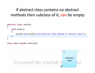 If abstract class contains no abstract
methods then subclass of it, can be empty

Perfectly
valid

 