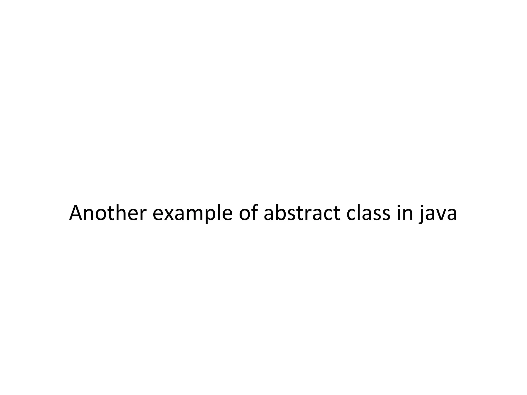 Abstract class in java | PPT