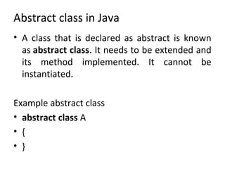 Abstract class in java | PPT