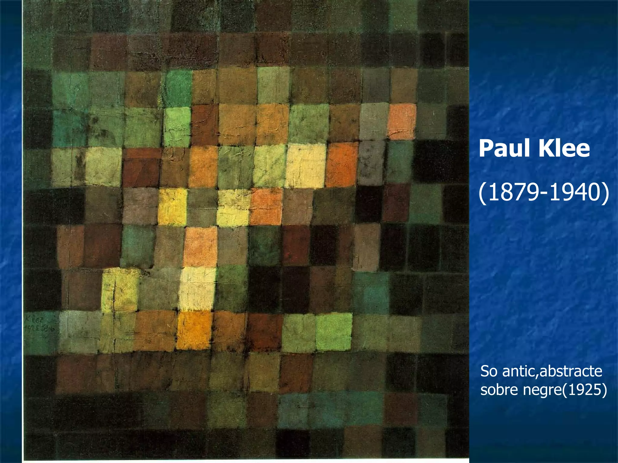 Paul Klee (1879-1940) So antic,abstracte sobre negre(1925) 