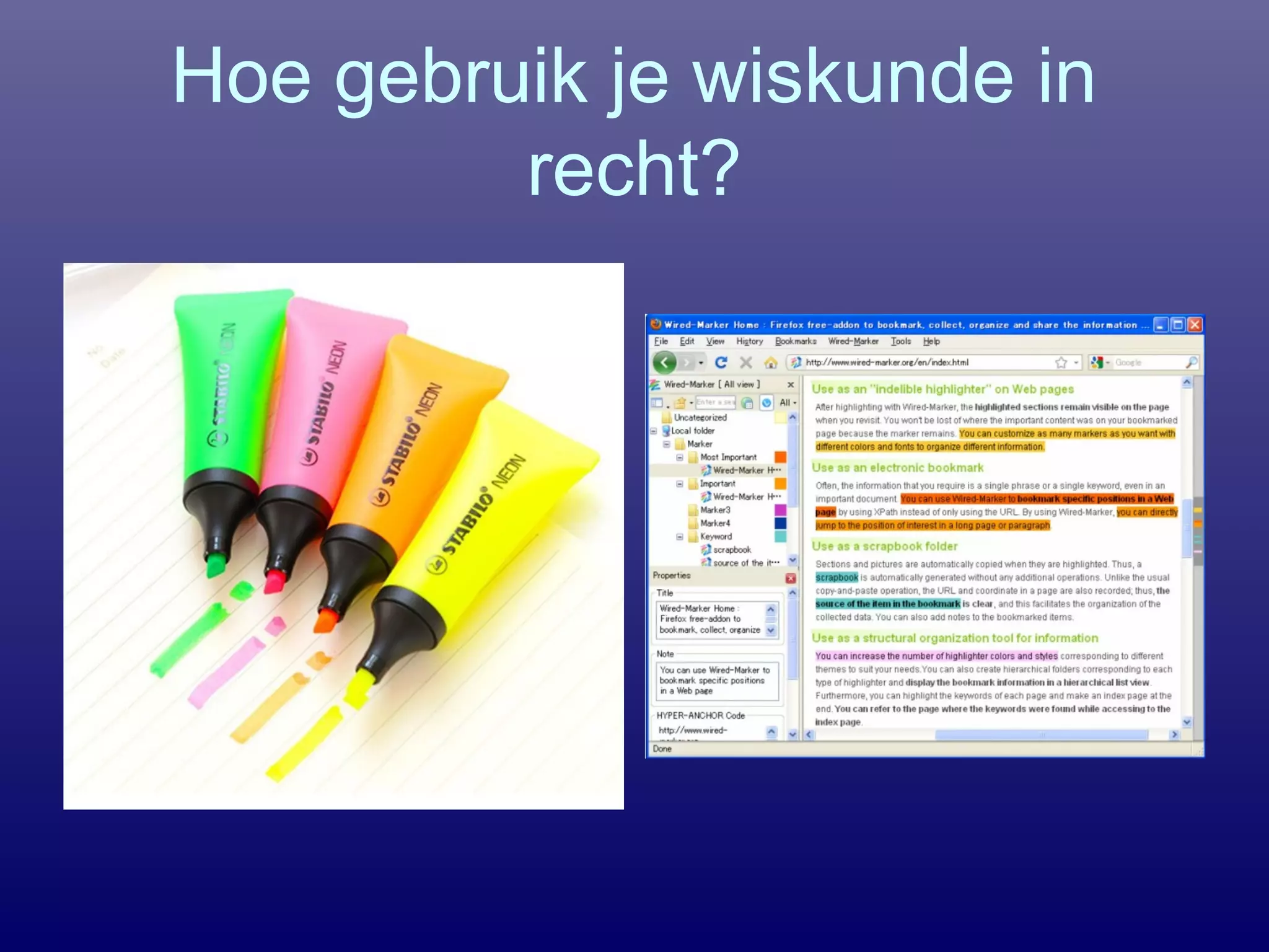 Hoe gebruik je wiskunde in
recht?
 