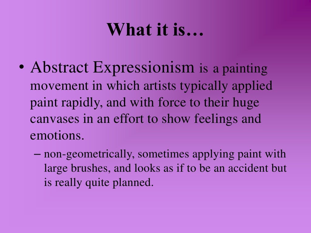 Abstract expressionism