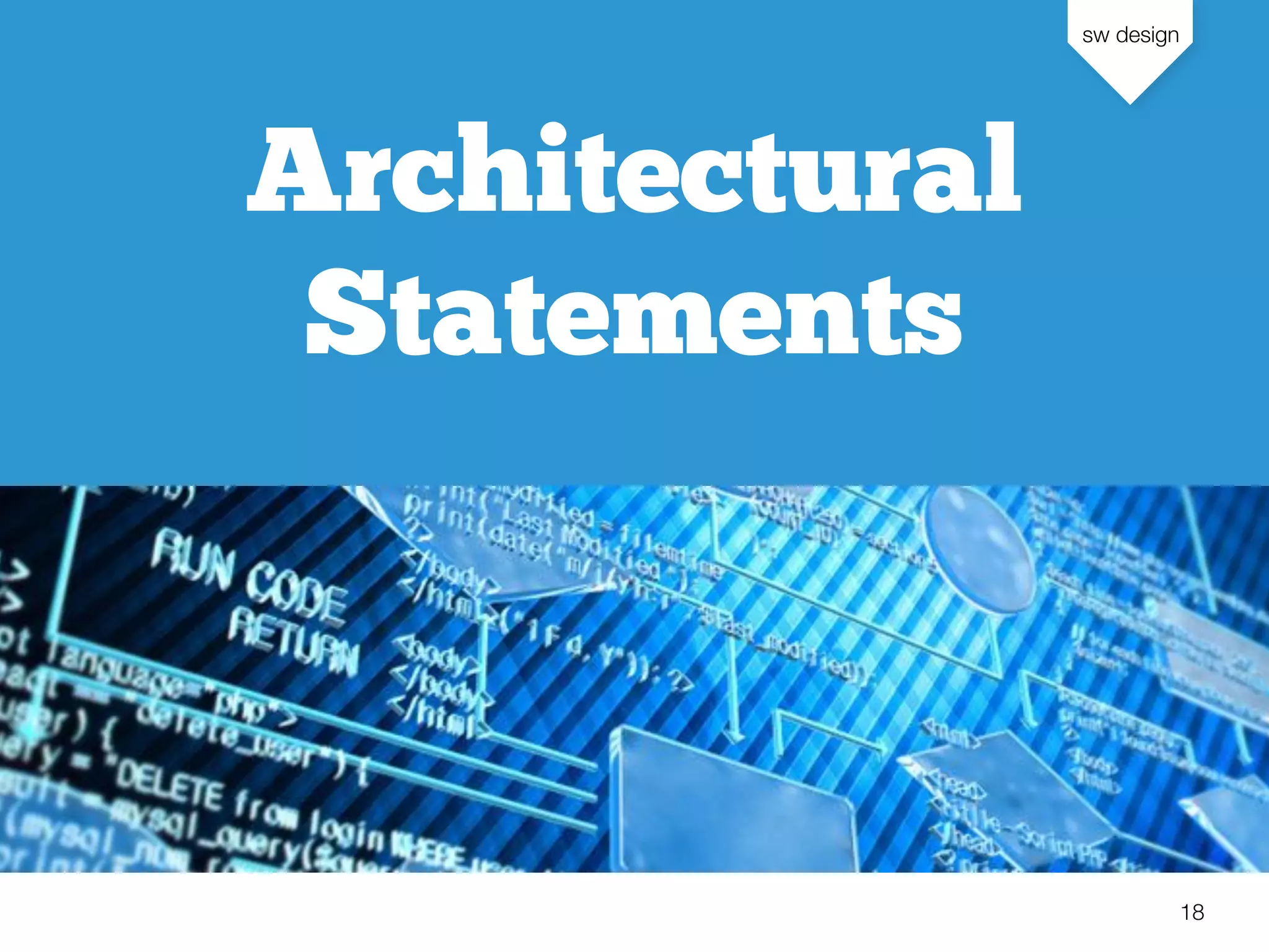 sw design
18
Architectural
Statements
 