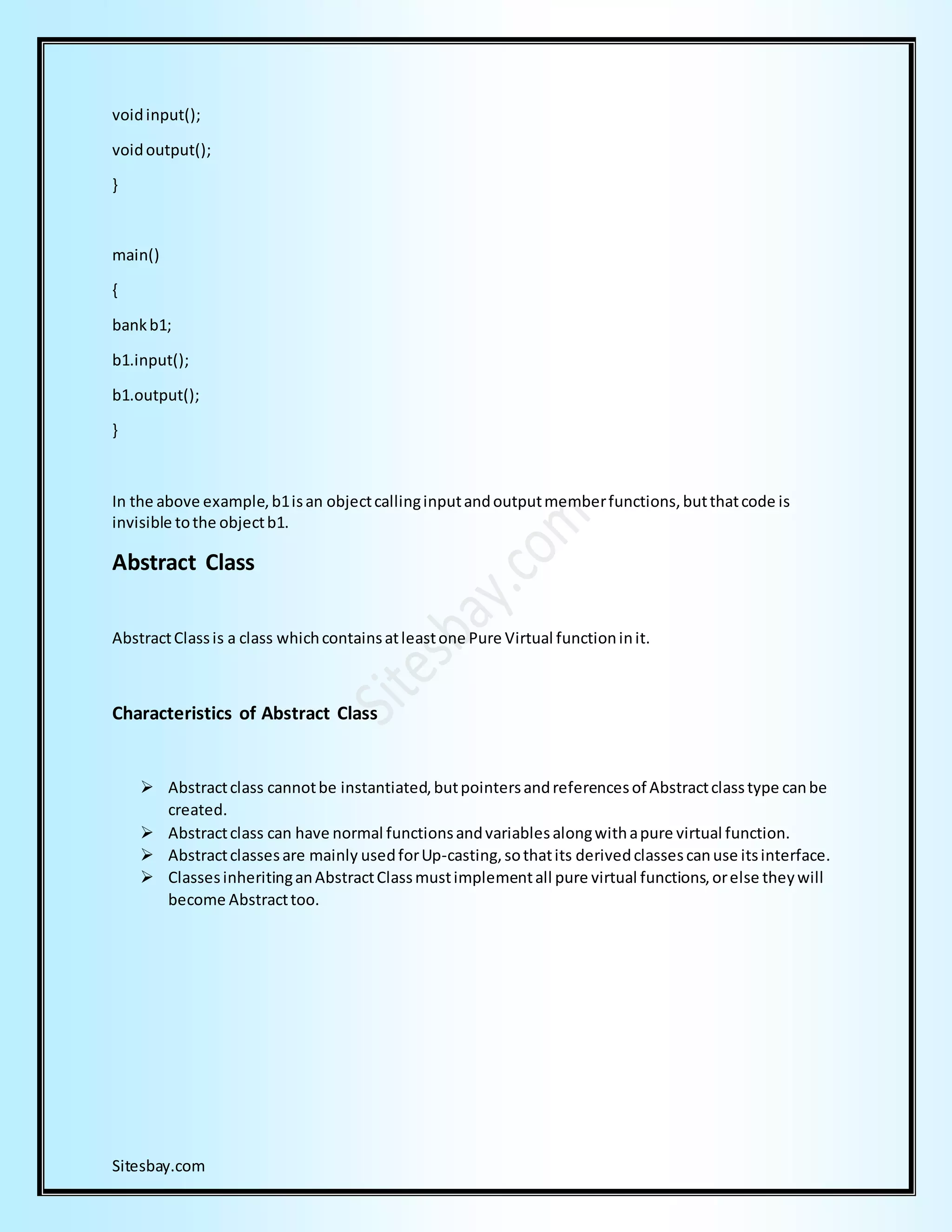 Abstraction in c and real life example of abstraction in c pdf