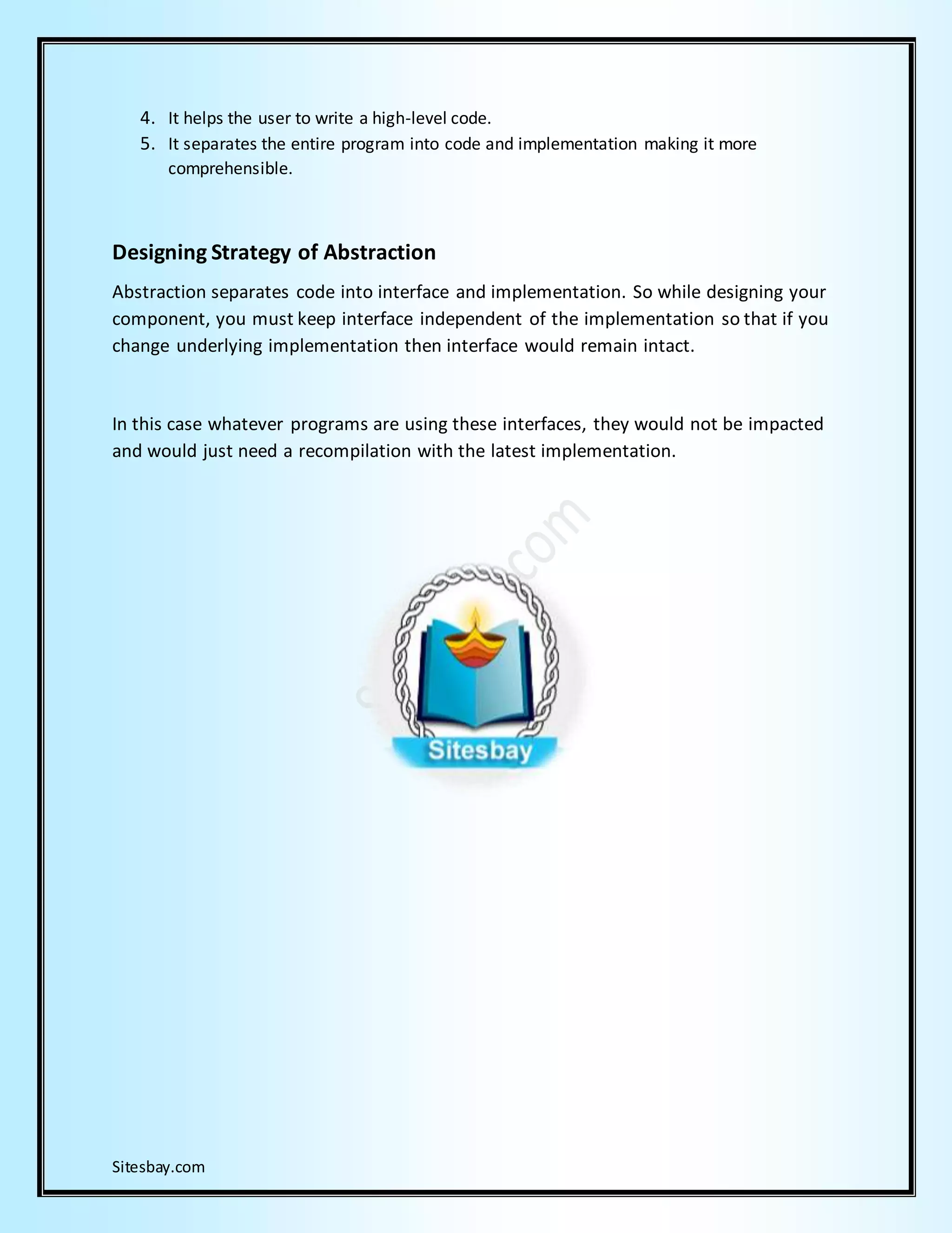 Abstraction in c and real life example of abstraction in c pdf